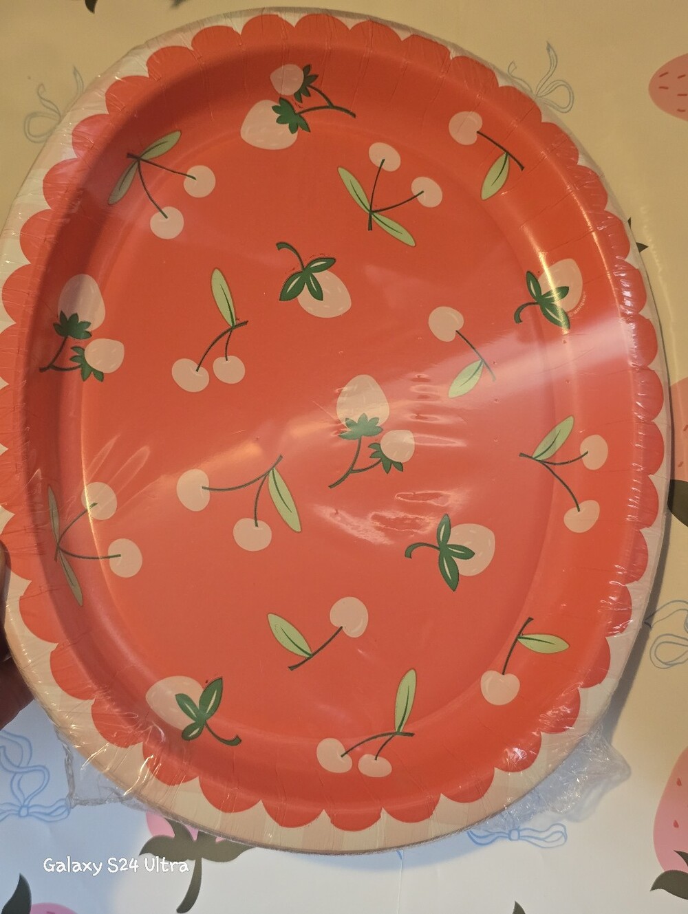 Cherry & Strawberry Decor Disposable Paper Plates 2pks Of 8ct (16 Total) NEW